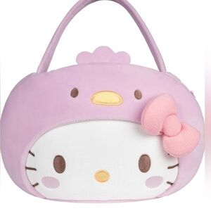 Hello Kitty Pink and White Plush Pail/ Bucket